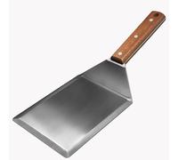 Extra Wide Spatula, Large Metal Spatula with Full Tang Wooden Handle & Beveled Edges for Skillets, Griddles & Grills, Pancake Flipper Turner, Smash Burgers Turner, 6 x 5-inches