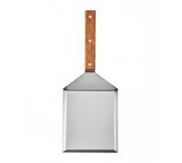 Extra Wide Spatula with Beveled Edges, Oversized Stainless-Steel Spatula with Wood Handle for Skillets, Griddles & Pancake Flipper for Burgers, Omelet, and Versatile for Culinary Task, 6 x 5-inches