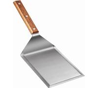 Extra Wide Spatula with Beveled Edges, Oversized Stainless-Steel Spatula with Wood Handle for Skillets, Griddles & Pancake Flipper for Burgers, Omelet, and Versatile for Culinary Task, 6 x 5-inches