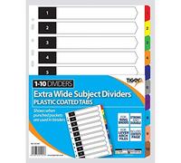 Extra Wide Subject Dividers Plastic Coated Tabs