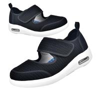 Extra Wide Trainers for Swollen Feet Ladies Diabetic Shoes for Women Backless Bunion for Summer Disability Womens for with Arthritis in the Memory Foam Sandals Sport and Outdoor(Black,4 UK)