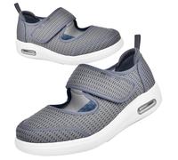 Extra Wide Trainers for Swollen Feet Ladies Diabetic Shoes for Women Backless Bunion for Summer Disability Womens for with Arthritis in the Memory Foam Sandals Sport and Outdoor(Grey,10.5 UK)