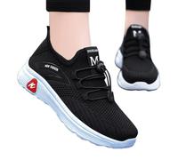 Extra Wide Trainers Women Breathable Mesh Sports Shoes Slip On Running Shoes Lightweight Comfy Casual Walking Athletic Walking Sneakers Soft Chunky Sole Tennis Shoe Memory Foam Trainers Black