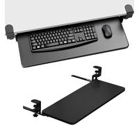 Extra Wide Under-Desk Keyboard Tray - Adjustable Ergonomic Slide-Out Platform for Full-Size Keyboards & Mice 30x10 Inch Space-Saving Design Sleek White Finish