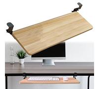 Extra Wide Under-Desk Keyboard Tray, Adjustable Pull-Out Keyboard Holder, Mouse Clamp, Height Adjustable, A-Walnut Finish, 750x250mm - Perfect for Er Workspaces