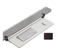 Extra Wide Under Desk Keyboard Tray with C-Clamp - 26"x10" Sliding Keyboard Der for t Smooth Pull-Out Mouse Sto Shelf Fits 52/65/75 Cm De