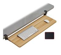 Extra Wide Under Desk Keyboard Tray with C Clamp Adjustable 52 65 75 x 25 cm Smooth Sliding System for Keyboard & Mouse Perfect Worpace