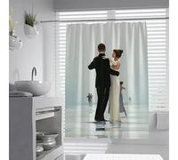 Extra Wide White Shower Curtain Print Elegant Dance Shower Curtains Oil Painting Style Shower Curtain Set with Hooks Washable & Quick Dry W240xL200cm