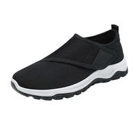 Extra Wide Women's Shoes with Non-Slip Sole Comfortable Breathable Health Shoes Breathable Jogging Shoes Fitness Shoes Senior Shoes Slip On Slippers Wide Feet Bandage Shoes, black, 6 UK