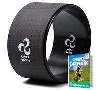 Extra Wide Yoga Wheel - Safer, Comfortable, more Stable Back Roller. Exercise Guide included. Perfect for Beginners. Great Back Stretcher. Improve posture. Large Jumbo Yoga Wheel for back pain.