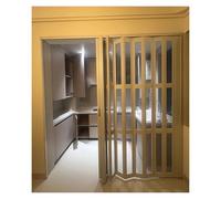 Extra WideSliding Folding Concertina Doors 203cm Tall White Accordion Door Kit with Acrylic Glass & Handle No Lower Track Ideal for Balcony Office Loft & Pantry Spaces