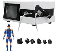 Extracorporeal ESWT Device, Shockwave Therapy Machine with 5/6 Massage Heads, 2 Versions (5: Manual/6: Preset), 8 Bar Pneumatic, Non-Invasive for ED, Muscle Pain Relief & Body Shaping(B)