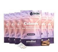 Extracted Calmee Natural Calm & Relaxation Support Supplement - 180-Day Supply - with Ashwagandha, Lactium, Holy Basil & Vitamin B6 for Normal Psychological Function, 6 Pack (6 x 60 Capsules)