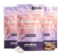 Extracted Calmee Natural Calm & Relaxation Support Supplement - 90-Day Supply - with Ashwagandha, Lactium, Holy Basil & Vitamin B6 for Normal Psychological Function, 3 Pack (3 x 60 Capsules)