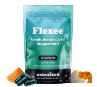 Extracted Flexee Joint Supplements Advanced Formula with Eggshell Membrane, 30 Day Supply - Glucosamine Chondroitin MSM, Turmeric & Boswellia, Vegan, Supports Joint Health & Mobility - 60 Capsules