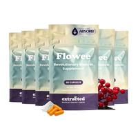 Extracted Flowee Bladder Supplement - 180 Day Supply, Plant-Based Formula with Pumpkin Seed, Soy Isoflavones & Cranberry Extract, Supports Urinary Tract Health, Vegan, 6 Pack (6 x 60 Capsules)