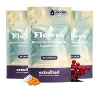 Extracted Flowee Bladder Supplement - 90 Day Supply, Plant-Based Formula with Pumpkin Seed, Soy Isoflavones & Cranberry Extract, Supports Urinary Tract Health, Vegan, 3 Pack (3 x 60 Capsules)