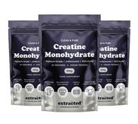 Extracted Pure Creatine Monohydrate Powder, Micronized 200 Mesh for Fast Dissolving, 100% Unflavoured High-Purity Creatine, Lab Tested, Vegan, Non-GMO, Gluten-Free, 5g Serving, 3 Pack (3 x 200g)