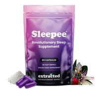Extracted Sleepee Melatonin Sleep Supplement - 30 Day Supply - Support Relaxation & Sleep with Montmorency Cherry, High Potency Formula with 11 Ingredients, Vegan Anxiety Aid - 60 Capsules