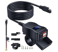 EXTRACTME Motorcycle USB Charger 36 W Dual USB QC3.0 Motorcycle Mobile Phone Charger with Voltage Monitor and On/Off Switch Accessories for ATV/Motorcycle