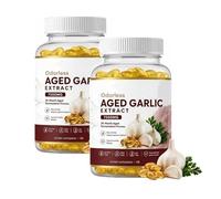 Extracto De Aio Envejecido Sin Olor, Odorless Aged Garlic Extract Organic,Non-GMO, Gluten-Free,Organics Aged Garlic - 120 Softgels,for Women & Men (2 pcs)
