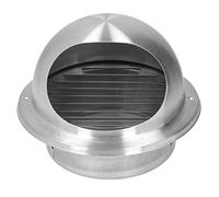 Extractor externo 160 de acero inoxidable, salida de ventilación redonda reutilizable para ventilación de pared de cocina con protección contra la lluvia, negro, 6,1 pulgadas de