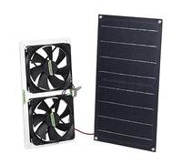 Extractor Fan, Solar Panel + Chassis Fan 100W 12V Double Waterproof Exhaust Fan RV Greenhouse Pet Household Portable