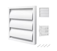 Extractor Fan Vent Cover, Tumble Dryer Vent Cover with Flyscreen, Air Vent Covers for Walls Gravity Grille 140 mm White for Exhaust Vent Duct Cover Bathroom Kitchen