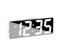 Extraible Digital Alarm Clock Bedside for Kids Mains Powered Battery Alarm Clocks, LED Travel Clocks for Bedrooms Office, LED Kids Alarm Clock with Time Date Temperature Snooze 12/24H (White)