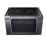 Extralink 6 HE 6U 19" (szer. x gł.) 600 x 450 mm czarna szafa ścienna - szafa serwerowa - szafa sieciowa - ze szklanymi drzwiami