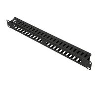 EXTRALINK Cable Management, Black, Cable Management for 19 Inch Rack, Steel, Perfect Network Cabinet Accessories, with Metal Cover, Rack Capacity 1U