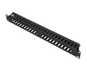 EXTRALINK Cable Management, Black, Cable Management for 19 Inch Rack, Steel, Perfect Network Cabinet Accessories, with Metal Cover, Rack Capacity 1U