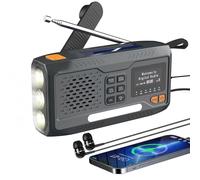 Extralink Crank Radio Emergency Radio with Solar & Crank, Charging Function 4500 mAh, FM & DAB Radio with Bluetooth, LED Torch & Reading Light, SOS Alarm, LCD Display - for Blackout, Camping & Outdoor