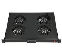 Extralink, Fan Panel, 4 Fans, for Server Cabinet, Standing Cabinet, with Thermostat, 19 Inch Network Cabinet, Temperature Control, Built-in Fuse, Digital Temperature Display