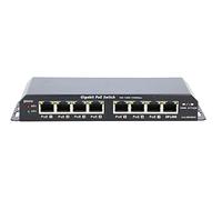 Extralink KRATOS, Switch Ethernet, Switch 8 Ports, 7x Gigabit PoE, 1x Uplink RJ45, Power 24V 2.5A, Power 60W, PoE Switch, Black, Auto MDI/MDIX, Dual PTC Fuses in Each Output Port