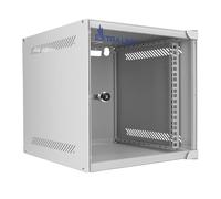 Extralink Server Rack 10" 6U - Network Cabinet 310MM deep - floor or wall mounting, load capacity 30 kg, 180° opening, grey - ideal for home networks and IT equipment