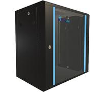 EXTRALINK Server Rack 19 inch 15U - Network cabinet 600x600 mm for wall mounting or floor mounting, 100 kg load capacity, hardened glass door, 180° door opening, black
