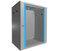 EXTRALINK Server Rack 19 inch 18U - Network cabinet 600x600 mm for wall mounting or floor mounting, 100 kg load capacity, hardened glass door, 180° door opening, grey