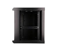 EXTRALINK Server Rack 19 inch 9U - Network cabinet 600x450 mm for wall mounting or floor mounting, 60 kg load capacity, hardened glass door, 180° door opening, black
