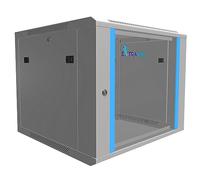 EXTRALINK Server Rack 19 inch 9U - Network cabinet 600x450 mm for wall mounting or floor mounting, 60 kg load capacity, hardened glass door, 180° door opening, grey