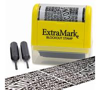 ExtraMark Identity Theft Protection Stamp - Roller Stamp with Two Replacement Ink Tubes - Yellow Color