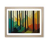 Extraordinary Abstract Forest Framed Wall Art Print A2 Oak