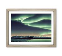 Extraordinary Aurora Borealis Framed Print | A3 Oak Framed Wall Art | Ready to Hang | Modern Landscape Picture | Living Room Bedroom Lounge Office