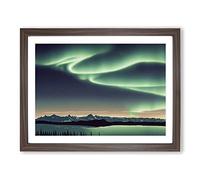Extraordinary Aurora Borealis Framed Print | A3 Walnut Framed Wall Art | Ready to Hang | Modern Landscape Picture | Living Room Bedroom Lounge Office