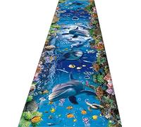 Extraordinary Carpet Runner Gorgeous 3D Ocean Landscape Pattern Carpet Pad Catch The Eye Bath Mat Non-Slip Water Absorption Passage Rug Runner,A,80x260cm