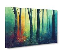 Extraordinary Colourful Forest Canvas Wall Art Print 30x20 Inch