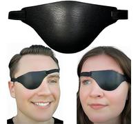 Extraordinary Commissary Black Leather Eye Patch for Adults - Adjustable Medical Eye Patches for Left and Right Eyes