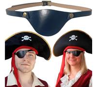 Extraordinary Commissary - Black skin eye patch for adults, adjustable medical patches for left and right eyes