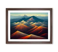 Extraordinary Mountain Landscape Framed Print | A4 Walnut Framed Wall Art | Ready to Hang | Modern Landscape Picture | Living Room Bedroom Lounge Office