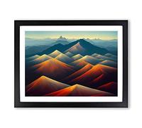 Extraordinary Mountain Landscape Framed Wall Art Print A2 Black